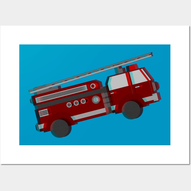 Firefighter truck Wall Art by denissmartin2020